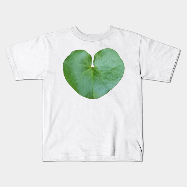 Wild Ginger Leaf Heart Shape Kids T-Shirt by DesignMore21